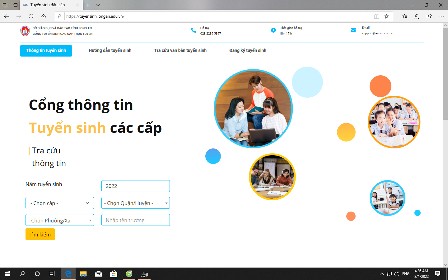 Hướng dẫn đăng ký tuyển sinh 6 